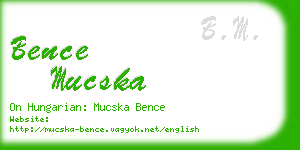 bence mucska business card